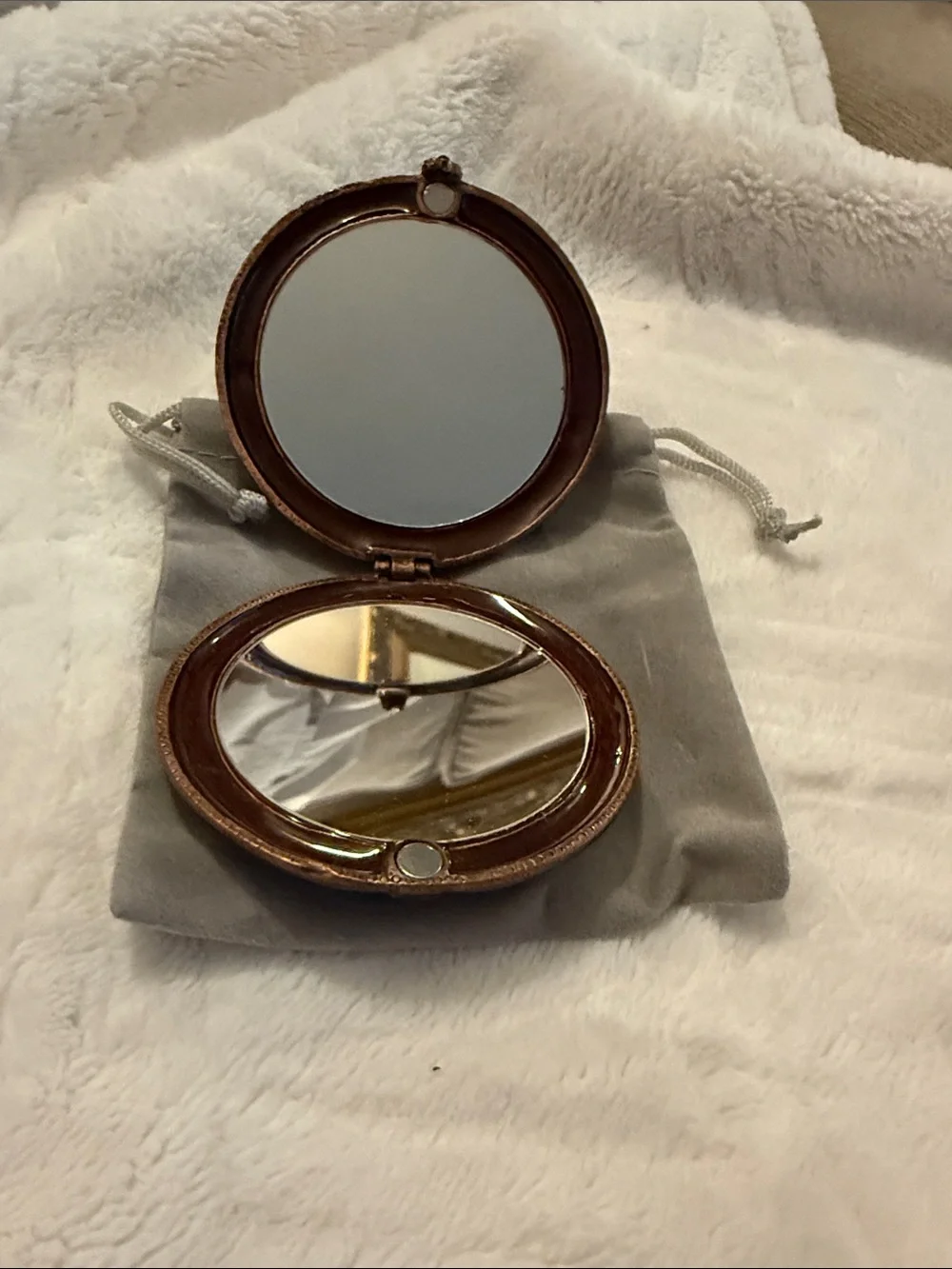 Beautiful Embellished Butterfly Compact Mirror in Burgundy and Gold